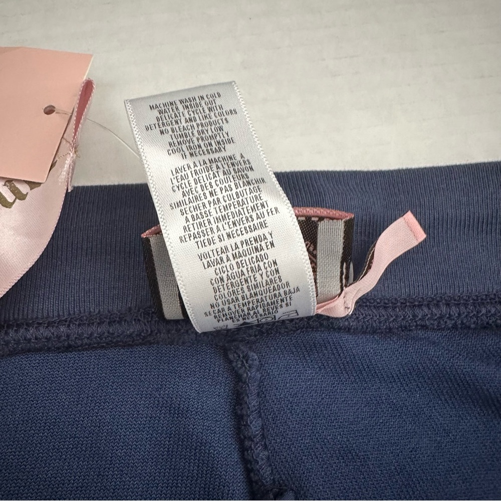NWT Y2K Original Juicy Couture Peck Blue Terry Cropped Crop Capri Pants Medium - Picture 2 of 7